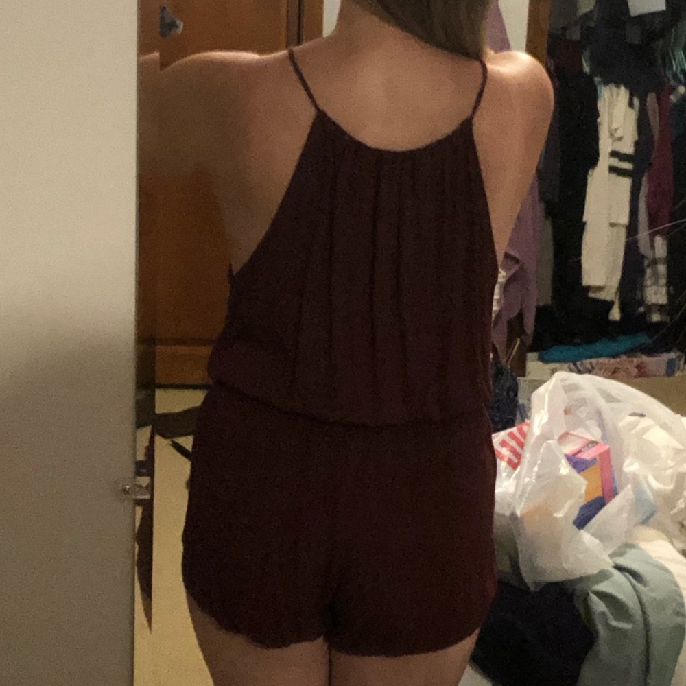 PacSun Romper Maroon Size Small High Neck - Picture 2 of 6